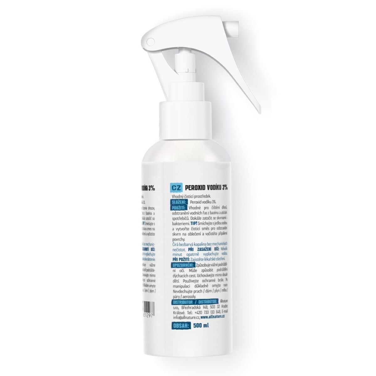 Peroxid vodíku 3% - sprej - prodej úklidových potřeb - 500 ml