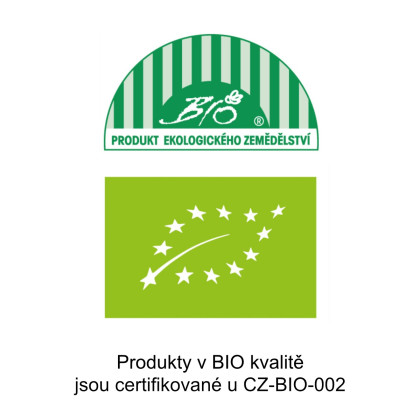 Produkty v BIO kvalitě jsou certifikované u CZ-BIO-002.