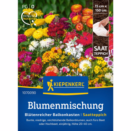 Směs letniček pro balkónový truhlík - prodej výsevních pásků - 15x150 cm