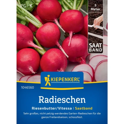 Semena ředkvičky obří Riesenbutter - prodej výsevních pásků - 5 m