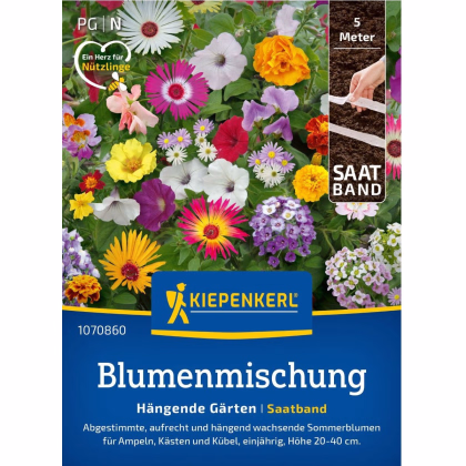 Směs vzpřímených a převislých květů - prodej výsevních pásků - 5 m