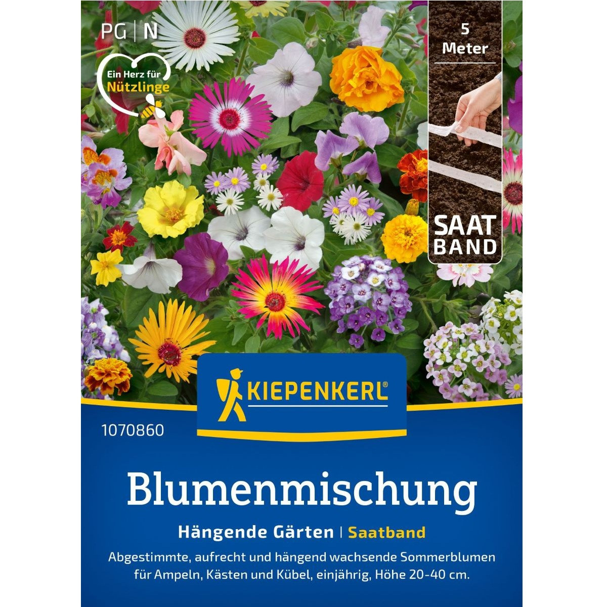 Směs vzpřímených a převislých květů - prodej výsevních pásků - 5 m