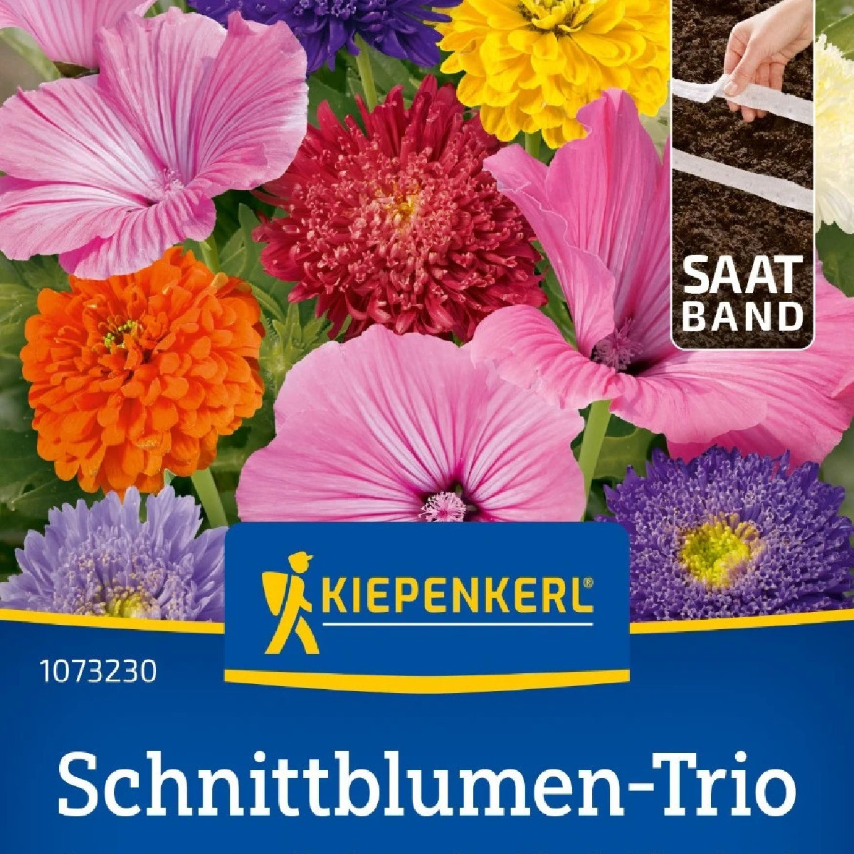 Květiny k řezu trio - Astra čínská, slézovec a ostálka - prodej výsevních pásků - 1 ks