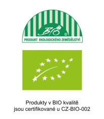 Produkty v bio kvalitě jsou certifikované u CZ-BIO-002.
