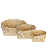 Dřevěné košíky Märta - přírodní barva - sada 3 kusů - Strömshaga AB - prodej doplňků do domácnosti - 1 ks