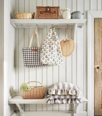 Plátěná taška s kostkovaným vzorem - modro-bílá - Strömshaga AB - prodej doplňků do domácnosti - 1 ks