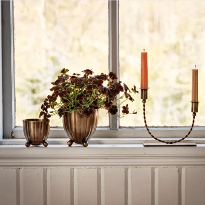 Dekorativní květináč Vilmer - antik mosaz - Strömshaga AB - 8,5 x 8,5 cm - prodej obalů - 1 ks