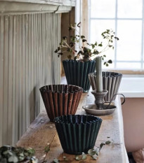 Kovový květináč Ronja - šedo-béžový - vel. M - Strömshaga AB - prodej obalů - 1 ks