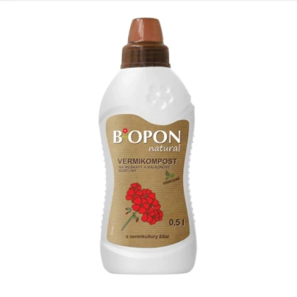 Vermikompost - Muškáty a balkónové rostliny - BoPon - prodej hnojiv - 500 ml