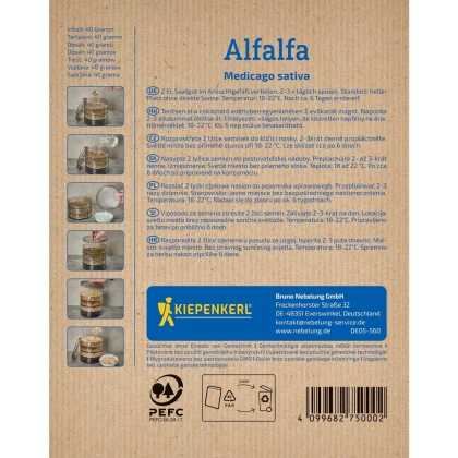 BIO Alfalfa - Vojtěška - Kiepenkerl - prodej bio semen na klíčení - 40 g