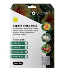 Lepové desky BIO - žluté - Biocont - prodej ochrany rostlin - 5 ks