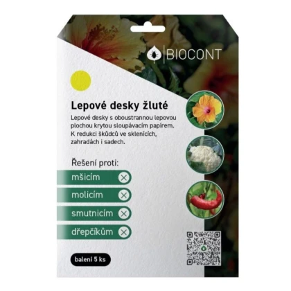 Lepové desky BIO - žluté - Biocont - prodej ochrany rostlin - 5 ks