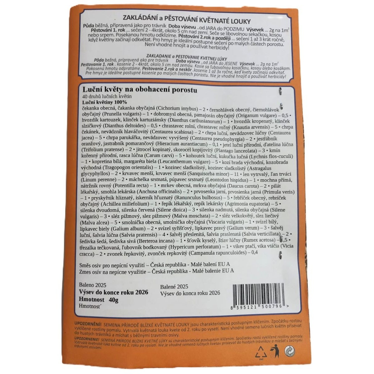 Luční květy na obohacení porostu - Planta Naturalis - prodej semen - 40 g