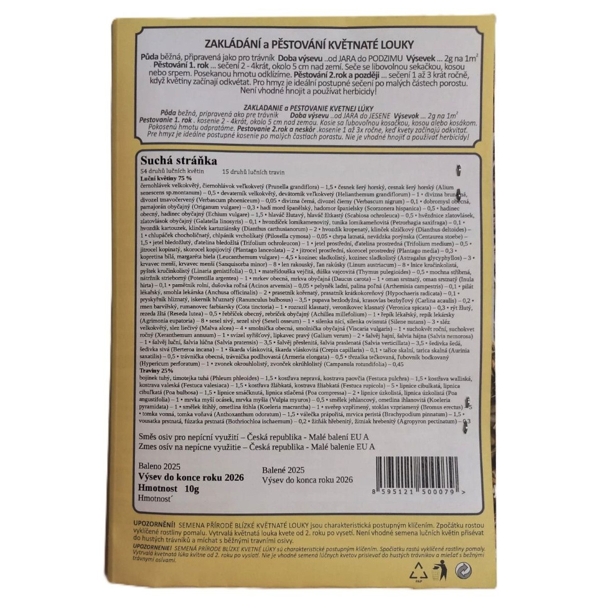 Suchá stráňka - Planta Naturalis - prodej semen - 10 g