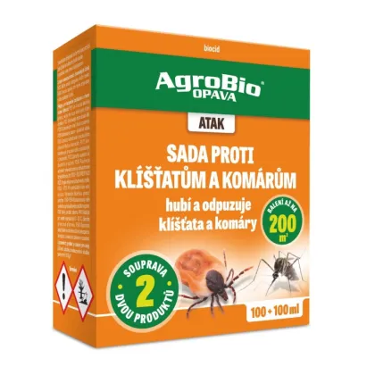 ATAK Sada proti klíšťatům a komárům - AgroBio - prodej ochrany proti hmyzu - 50+50 ml