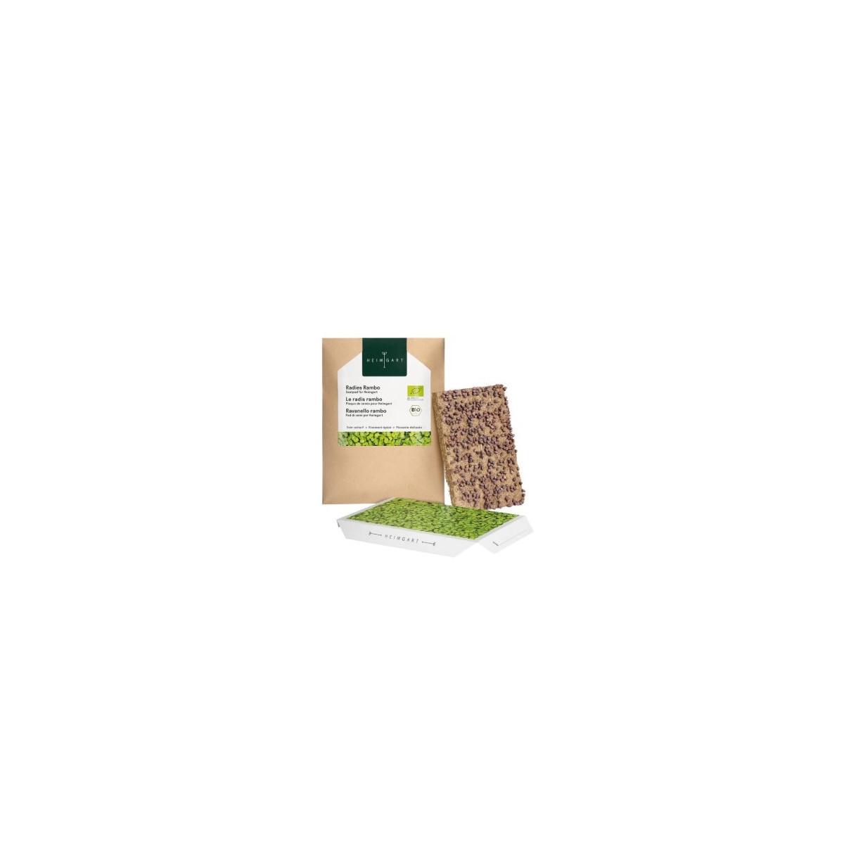 BIO microgreen Ředkvička Rambo - náhradní pláty - Heimgart - prodej bio semen na klíčení - 1 ks
