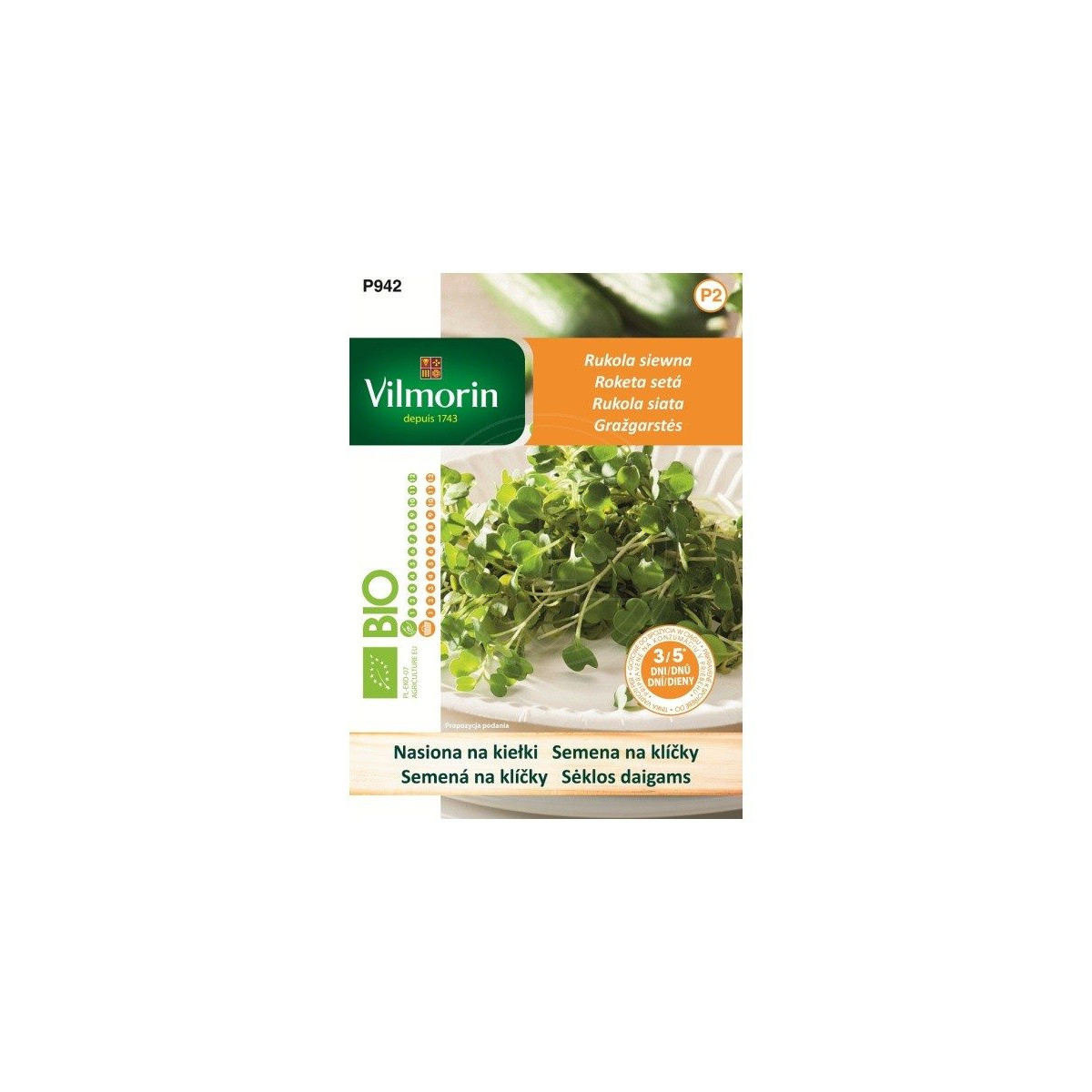 Bio semena na klíčky - Rukola setá - semena - 20 g