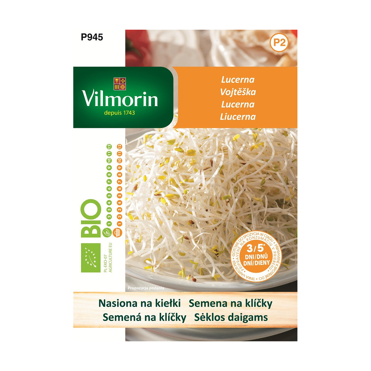 Bio semena na klíčky - Vojtěška - semena - 15 g