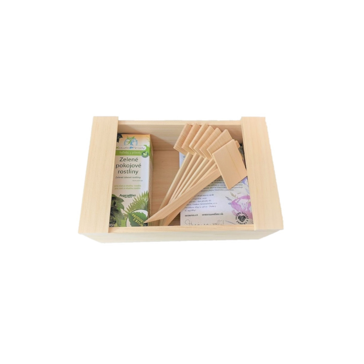 Box na semínka a pomůcky - dřevěný - prodej pěstebních pomůcek - 1 ks