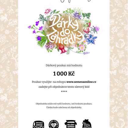 Dárková poukázka v hodnotě 1.000,- Kč