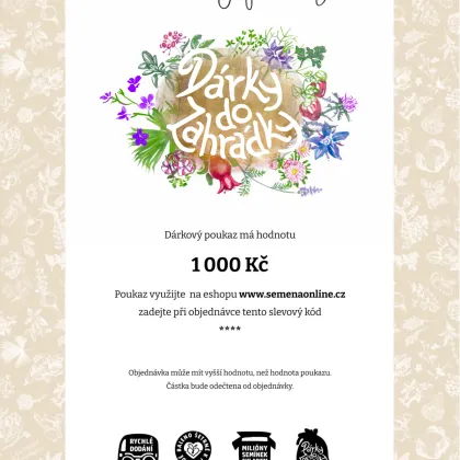 Dárková poukázka v hodnotě 1.000,- Kč