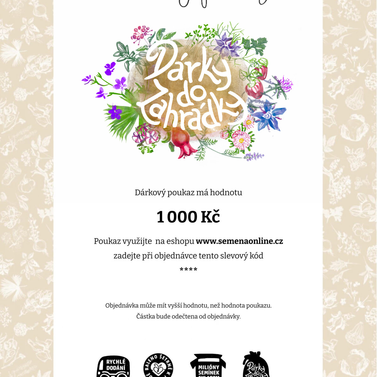 Dárková poukázka v hodnotě 1.000,- Kč