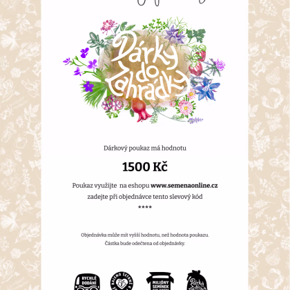 Dárková poukázka v hodnotě 1.500,- Kč