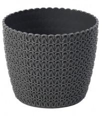 Obal na květináč Magnolia šedý - 14 x 12 cm - prodej obalů - 1 ks