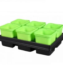 Sadbový květináč Green s podmiskou - 8 x 8 x 8 cm - prodej květináčů - 2 x 6 ks